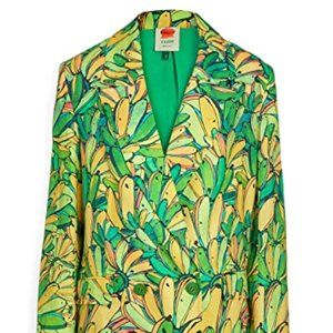 Farm Rio Green Linen Banana Blazer